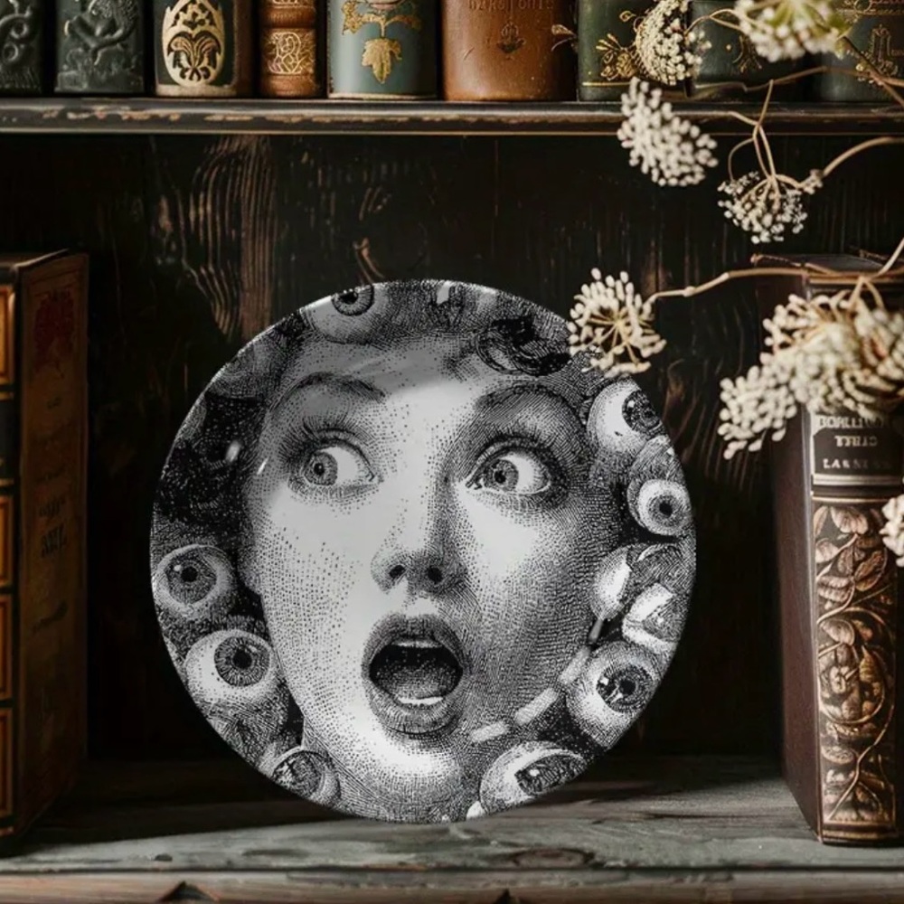 Decorative Art Deco Design Eye Plate